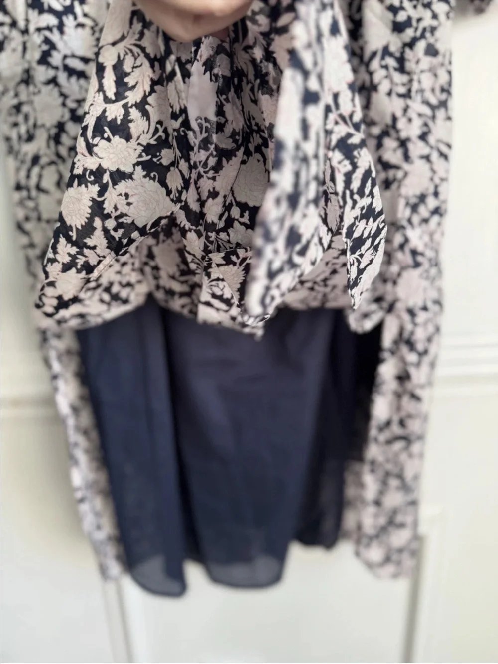 J.Crew Blue & White Tie-waist Voile Midi Dress Rose Vines Sz 6 Tall Cottagecore